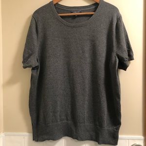 DONATED to WNC Helene Recovery 1X Landsend short-sleeve gray sweater
